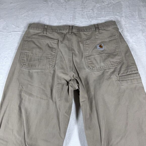 Men's Carhartt Relaxed Fit Cargo Pants Khaki 36 X 34‎ Work Straight - Picture 6 of 13